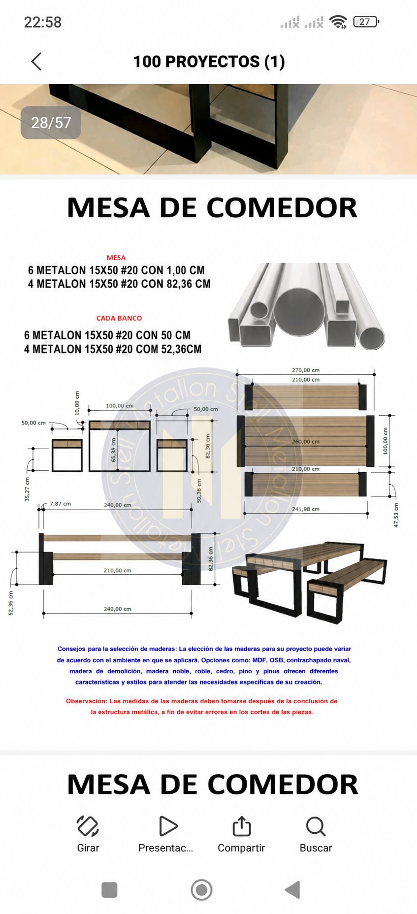 Proyecto Mesa de Comedor